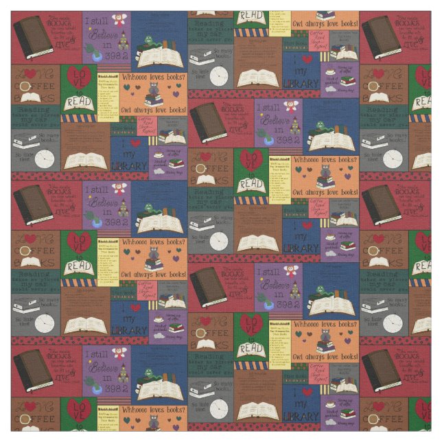 Tecido Colagem dos livros (Modelo)