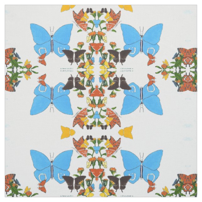 Tecido Colagem Espelhada Da Borboleta Cuta Pima Cotton (Modelo)