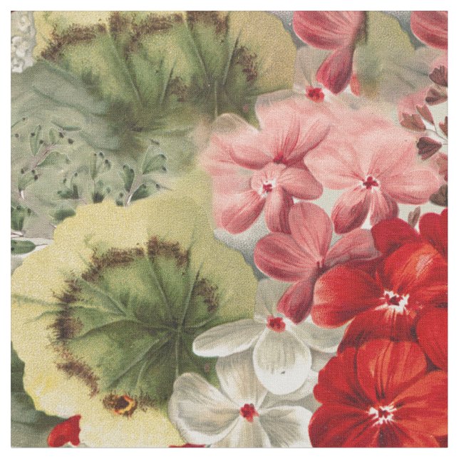 Tecido Colagem floral rosa de marfim rosa Shabby (Detalhe)