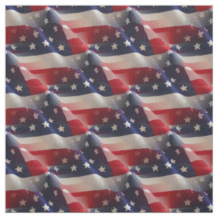Tecido Colagem Patriótica de Bandeiras Abstrato Americana
