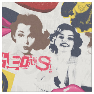 Tecido Colagem retro lindo do Pinup