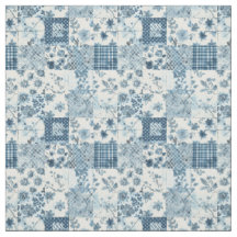 Colcha de retalhos azul vintage Cottagecore Casa d