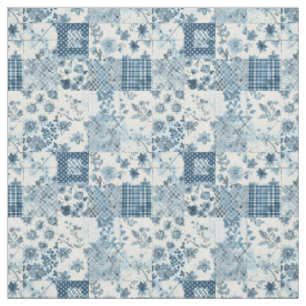 Tecido Colcha de retalhos azul vintage Cottagecore Casa d