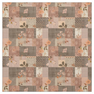 Tecido Colcha Vintage Brown Cottagecore Remendada