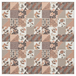 Tecido Colcha Vintage Brown de Patchwork Cottagecore