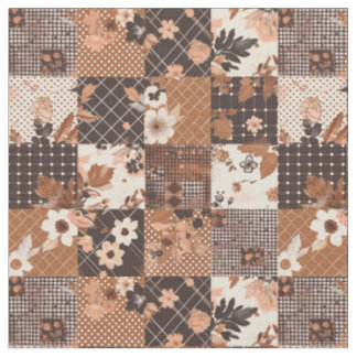Tecido Colcha Vintage Brown de Patchwork Cottagecore