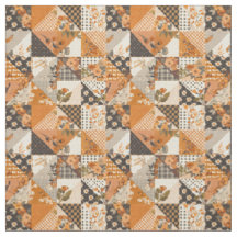 Colcha Vintage Cottagecore em Patchwork de Laranja
