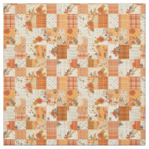 Colcha Vintage Cottagecore em Patchwork de Laranja