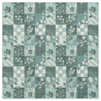 Tecido Colcha Vintage Patchwork Azul Turquesa de Inverno