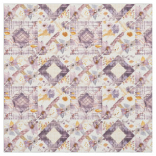 Tecido Colcha Xadrez Amarela Lilás Pastel Vintage