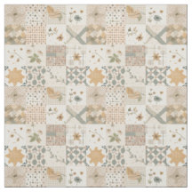Colcha Xadrez Bege Terroso Estilo Cottagecore Vint
