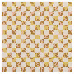 Tecido colcha xadrez sakura - rosa amarelo marrom mosaico