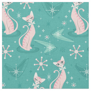 Tecido Coleções Kitsch - Gatos Tabby Rosa