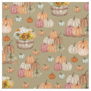Tecido Colheita de Pumpkin russa no Khaki escuro