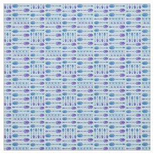 Tecido Colheres artísticas originais! (Luz - azul)