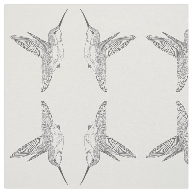 Tecido Colibris pairando que encontram o impressão (Modelo)