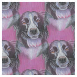Tecido Collie da Borda do Cão da Lua Psicodélica