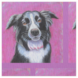 Tecido Collie da Borda do Cão da Lua Psicodélica