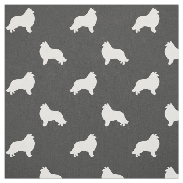 Tecido Collie Dog Breed Silhouettes Padrão (Modelo)