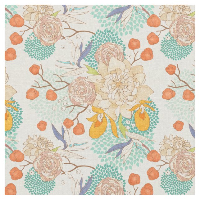 Tecido Colorful Floral Garden Pattern (Detalhe)