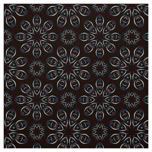 Tecido Colorida Mandala sobre fundo negro (Modelo)