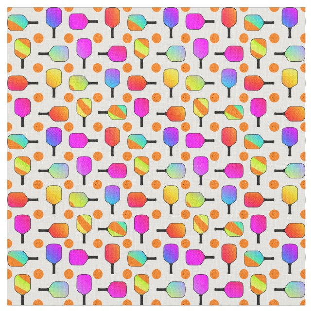 Tecido Colorido, Pickleball Paddles, Laranja Picklebolas (Detalhe)