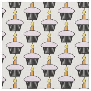 tecido com ameaça de Cupcake de festa de anivers