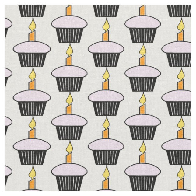 Tecido com ameaça de Cupcake de festa de aniversár (Detalhe)