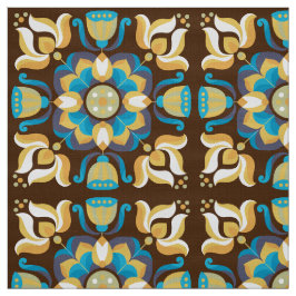 Tecido com estilo floral com padrão retroativo 60s