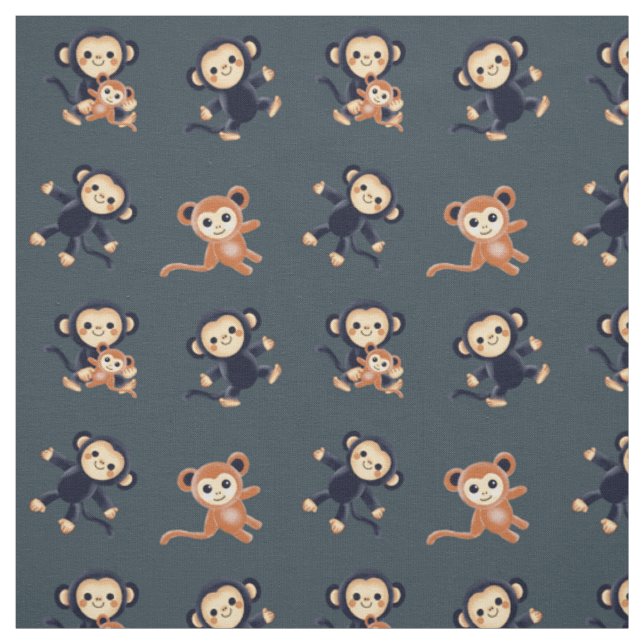 Tecido com macacos fofos (Modelo)