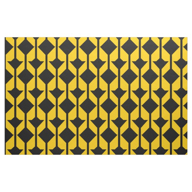 Tecido com padrão Abstrato preto e amarelo-Dourado (Jarda)
