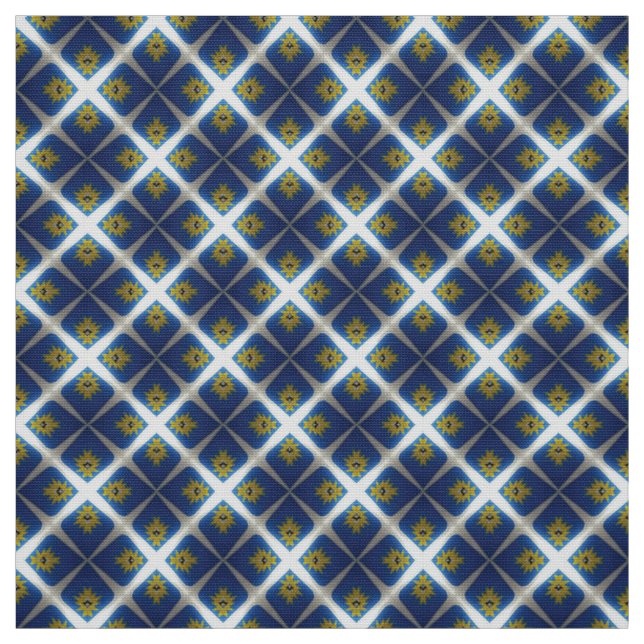 Tecido com padrão de azulejo Glitch2 Midnight Blue (Modelo)