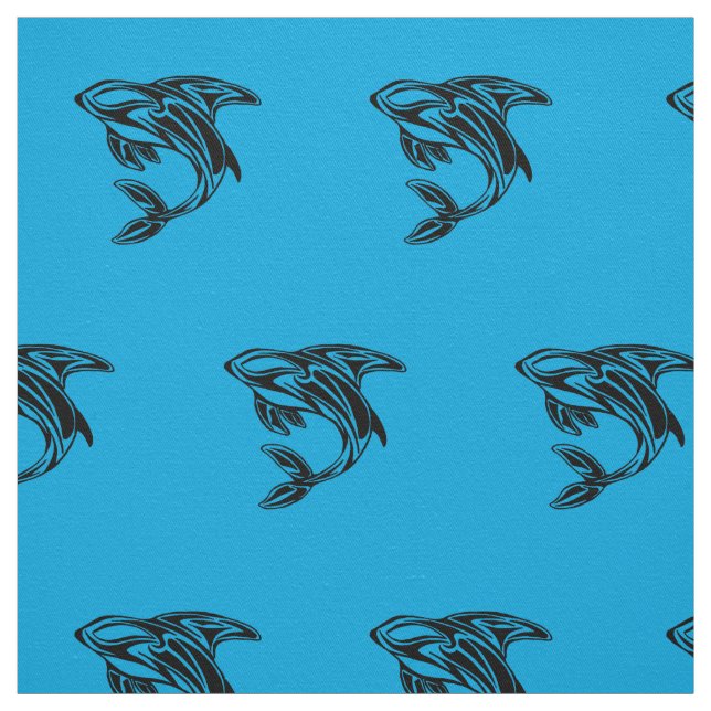 Tecido com padrão de baleia orca azul (Modelo)