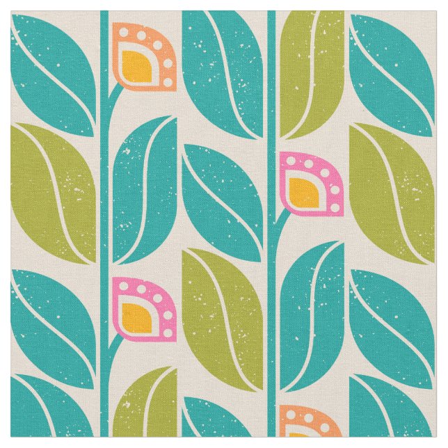 Tecido com padrão floral vintage. (Detalhe)