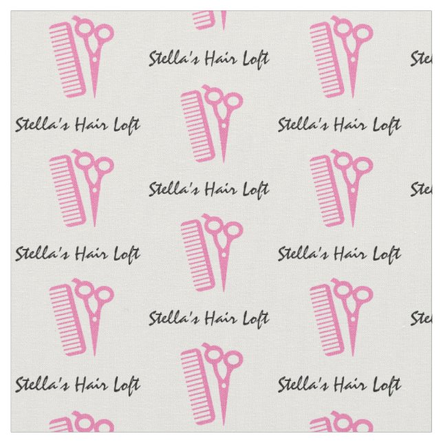 Tecido Comb de Tesoura Rosa Personalizada (Detalhe)