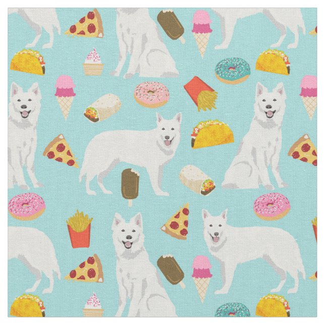 Tecido comida azul-claro do pastor branco (Detalhe)