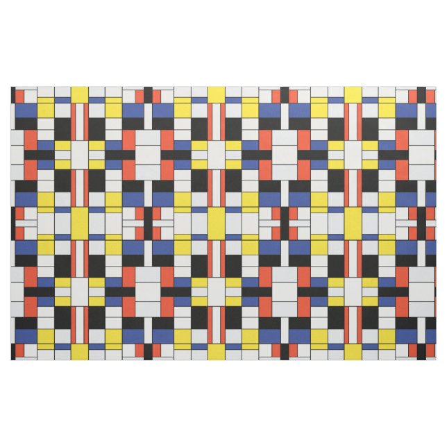 Tecido Composição A de Piet Mondrian - Arte Moderna Abstr (Fat Quarter)
