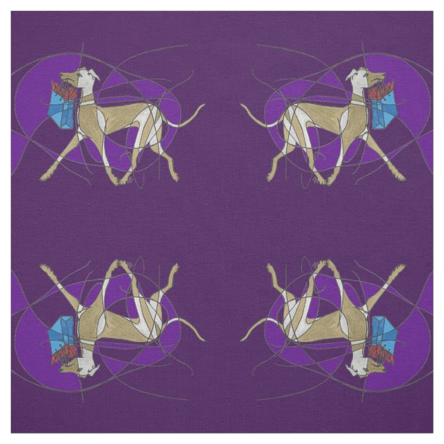 Tecido Comprar ido, galgo italiano do art deco espelhado (Modelo)