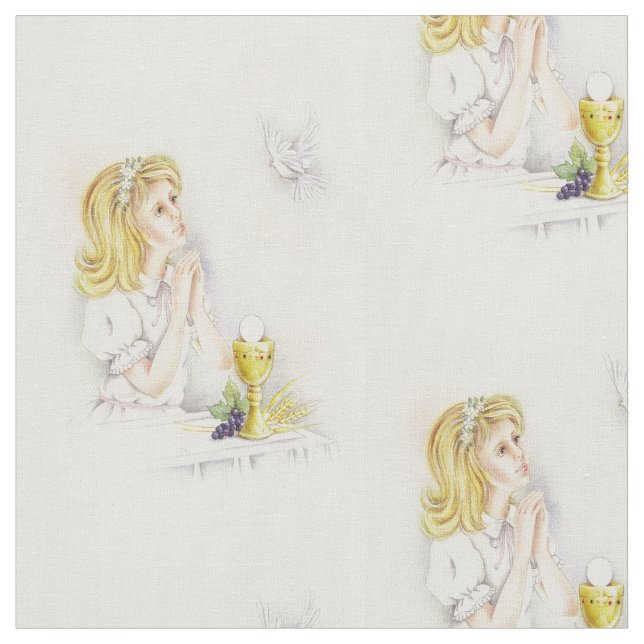 Tecido Comunhão santamente de Firt para uma menina (Detalhe)