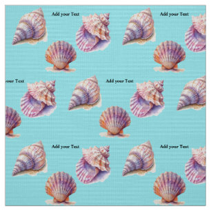 Tecido Conchas de Aquarela do Tema Inpirado do Oceano