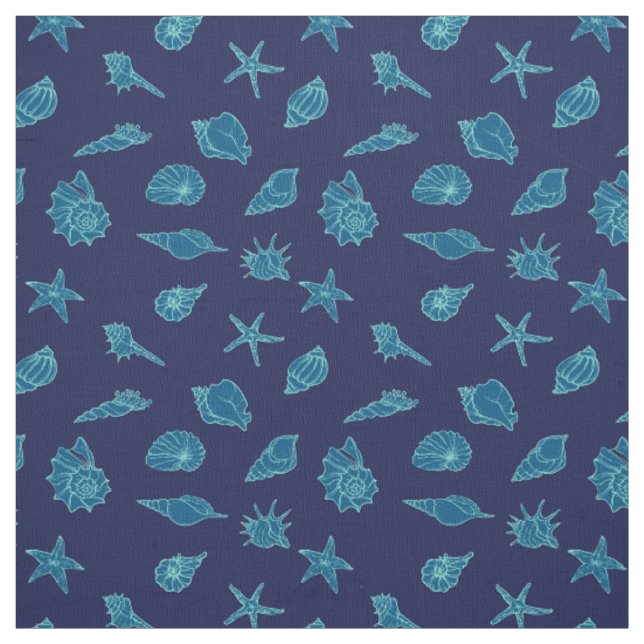 Tecido conchas e estrelas-do-mar (Modelo)
