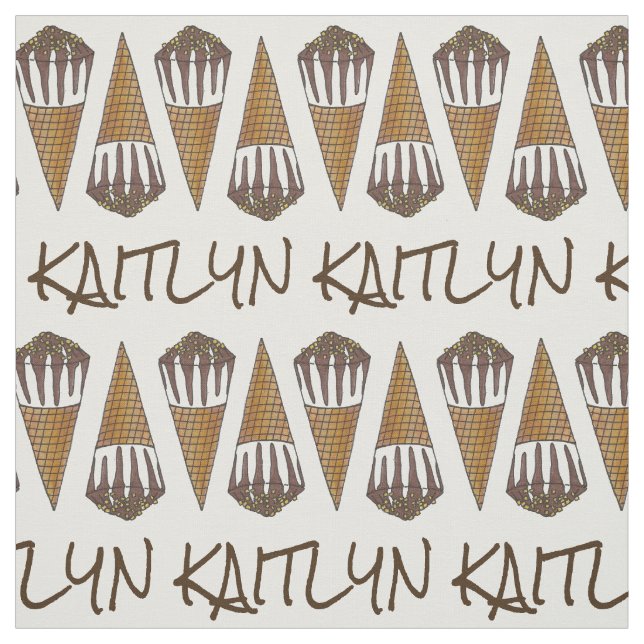 Tecido Cone de Sorvete de amendoim de chocolate personali (Modelo)