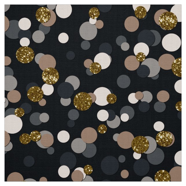 Tecido Confetti Peach, Maple, Cinza e Brilho Dourado (Modelo)