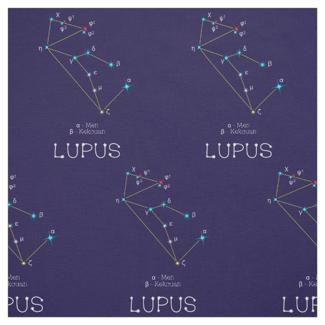 Tecido Constelação De Estrelas Lupus Ou Lobo (Modelo)