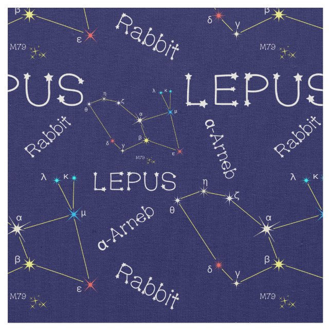 Tecido Constelação do Hemisfério Sul Lepus (Detalhe)