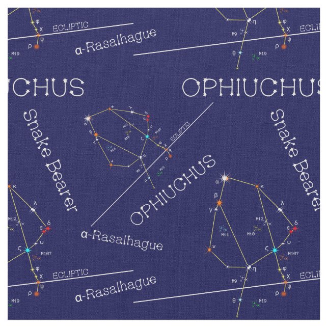 Tecido Constelação Zodiac Ophiuchus (Detalhe)