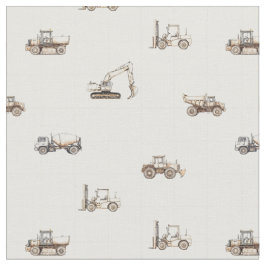 Tecido Construction vehicles heavy equipment beige 