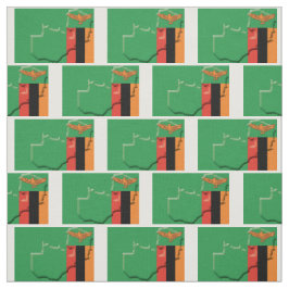 Tecido Contorno do Mapa do ZAMBIA FLAG