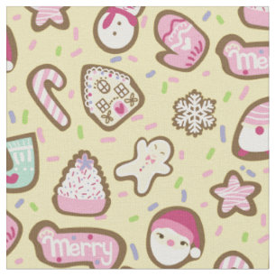 Tecido Cookies Amarelo de Natal