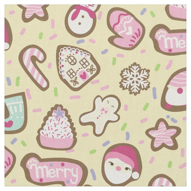 Tecido Cookies Amarelo de Natal (Detalhe)